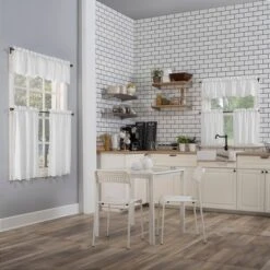 Mariela Floral Trim Semi-Sheer Rod Pocket Kitchen Window Valance And Tiers Set White - No. 918 -Home Decor Shop GUEST 00d294fe 44f4 417f a77a 2903e50f7987