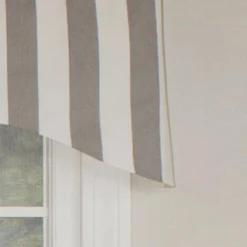 Awning Style Stripe Design 3" Rod Pocket Valance 50" X 17" Gray By RLF Home