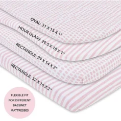 Ely's & Co. Baby Fitted Waterproof Sheet Set 100% Combed Jersey Cotton Mauve Pink Stripes & Splash -Home Decor Shop GUEST 0268fd22 8498 48e5 9acd c360d889ee0c