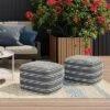 Anika Square Woven PET Polyester Pouf Navy/White - WyndenHall 2 Anika Square Woven PET Polyester Pouf Navy/White - WyndenHall -Home Decor Shop GUEST 029e60fa 7170 40d6 82c1 2b80c77d5e66