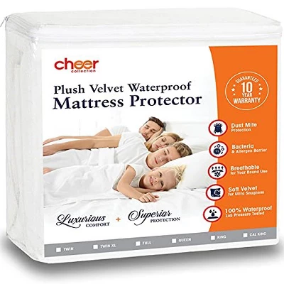Cheer Collection Velvet Plush Waterproof Mattress Protector 4 Cheer Collection Velvet Plush Waterproof Mattress Protector - Image 2