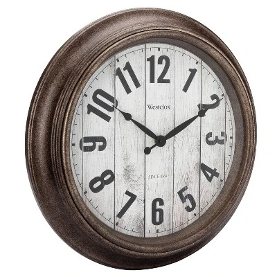 15.5" Vintage Wall Clock With Distressed Dial Bronze - Westclox 5 15.5" Vintage Wall Clock With Distressed Dial Bronze - Westclox - Image 3