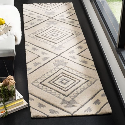 2'3"x8' Runner Raven Rug Ivory/Gray - Safavieh 3 2'3"x8' Runner Raven Rug Ivory/Gray - Safavieh
