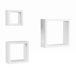 Floating Shelves- Cube Wall Shelf Set With Hidden Brackets, 3 Sizes To Display Décor, Books, Photos, More- Hardware Included By Lavish Home (White) -Home Decor Shop GUEST 04a6a9d2 e760 41bb 81eb 9dd675d2f811