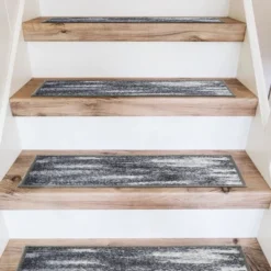 World Rug Gallery Distressed Abstract Non-Slip Stair Treads -Home Decor Shop GUEST 06ccd102 ffa8 4ad9 9920 e95805f2c001