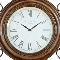 Metal Fleur De Lis Wall Clock Brown - Olivia & May -Home Decor Shop GUEST 07b59762 04f7 4f59 847e 8e7ea3da5194