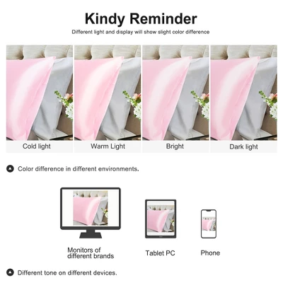 2 Pcs Body 20"x54" Satin Silky Soft Pillow Cover Pink - PiccoCasa 5 2 Pcs Body 20"x54" Satin Silky Soft Pillow Cover Pink - PiccoCasa - Image 3