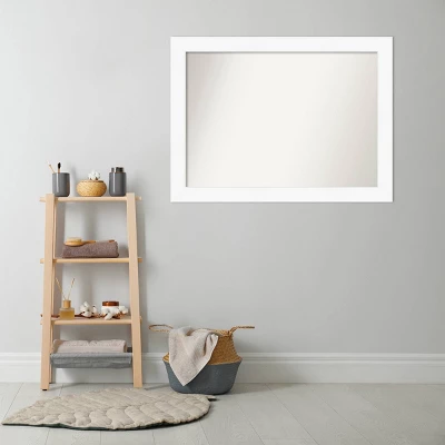 44" X 33" Non-Beveled Cabinet Bathroom Wall Mirror White - Amanti Art 9 44" X 33" Non-Beveled Cabinet Bathroom Wall Mirror White - Amanti Art - Image 7