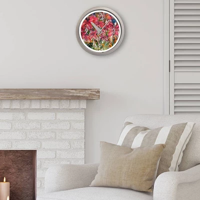 14.5" Artist Series Diane Rakocy Full Bloom Decorative Clock Silver - The Chicago Lighthouse 4 14.5" Artist Series Diane Rakocy Full Bloom Decorative Clock Silver - The Chicago Lighthouse - Image 2