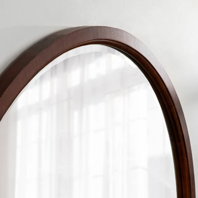 32" X 32" Hogan Round Framed Decorative Wall Mirror Walnut Brown - Kate & Laurel All Things Decor 8 32" X 32" Hogan Round Framed Decorative Wall Mirror Walnut Brown - Kate & Laurel All Things Decor - Image 6
