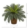Nearly Natural 15-in Cycas Artificial Plant In Basket