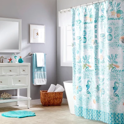 South Seas Shower Curtain Teal - Saturday Knight Ltd. 4 South Seas Shower Curtain Teal - Saturday Knight Ltd. - Image 2