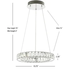 15.75" Metal/Crystal Adjustable Reese Pendant (Includes Energy Efficient Light Bulb) Chrome - JONATHAN Y 8 15.75" Metal/Crystal Adjustable Reese Pendant (Includes Energy Efficient Light Bulb) Chrome - JONATHAN Y -Home Decor Shop GUEST 129c5049 cc8d 4c58 a979 481ab09bd602