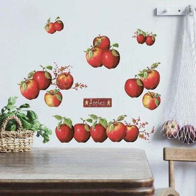 Country Apples Peel And Stick Wall Decal Red - RoomMates 4 Country Apples Peel And Stick Wall Decal Red - RoomMates - Image 2