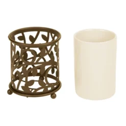 MDesign Ceramic/Metal Bathroom Soap, Toothbrush, Cup, Set Of 3, Vanilla/Bronze 14 MDesign Ceramic/Metal Bathroom Soap, Toothbrush, Cup, Set Of 3, Vanilla/Bronze -Home Decor Shop GUEST 1484ab96 bb7c 40d8 8b8c eb3e876ab88c