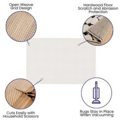 Flash Furniture Non Slip Rug Pad For Area Rug, Hardwood Floor Rug Gripper Anti Skid Rug Pad Protective Cushioning Rug Pad -Home Decor Shop GUEST 157e3ccb 3887 4714 9327 ca9ea4a9575e