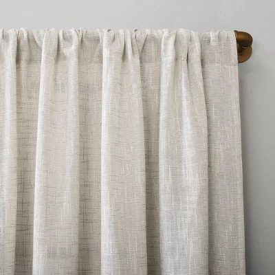 Wallis Crosshatch Slub Textured Linen Blend Sheer Rod Pocket Curtain Panel - Scott Living 3 Wallis Crosshatch Slub Textured Linen Blend Sheer Rod Pocket Curtain Panel - Scott Living