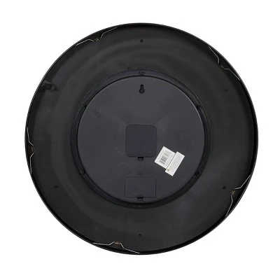 20" X 20" Round Metal Wall Clock With Functioning Gear Center Black/White - Olivia & May 5 20" X 20" Round Metal Wall Clock With Functioning Gear Center Black/White - Olivia & May - Image 3