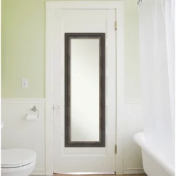 19" X 53" Non-Beveled Alta Rustic Char Full Length On The Door Mirror - Amanti Art -Home Decor Shop GUEST 1634d409 c490 4a00 8bcf c4e74fe11efa