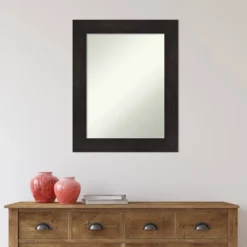 24" X 30" Non-Beveled Furniture Bathroom Wall Mirror Espresso Brown - Amanti Art -Home Decor Shop GUEST 16418e61 3590 4da3 a37c e9c9b6fbcae3