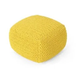 Hollis Knitted Cotton Square Pouf - Christopher Knight Home -Home Decor Shop GUEST 1bb304a6 06bf 4488 9fcf 5e53aeb5ef7d