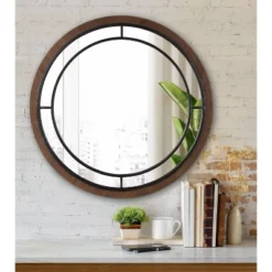 28" Round Audubon Wall Mirror Rustic Brown - Kate & Laurel All Things Decor -Home Decor Shop GUEST 1c0acea5 b504 4610 8157 3dd5c580ad37