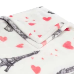 Paris Love Reversible Throw Blanket Pink - Betseyville