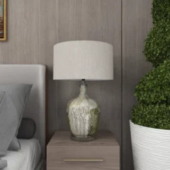 Glam Glass Table Lamp With Faux Mercury Glass Finish Silver - Olivia & May -Home Decor Shop GUEST 1dee88df bf15 4170 bcf7 ac3e467dd687