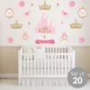 Big Dot Of Happiness Little Princess Crown - Peel And Stick Nursery And Kids Room Vinyl Wall Art Stickers - Wall Decals - Set Of 20