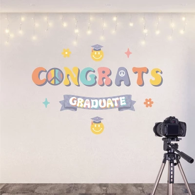 Big Dot Of Happiness Groovy School Graduation Party Photo Backdrop - Wall Decals 6 Big Dot Of Happiness Groovy School Graduation Party Photo Backdrop - Wall Decals - Image 4