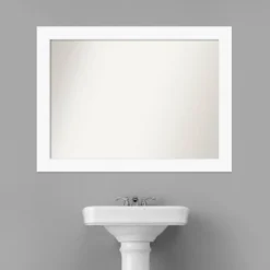 44" X 33" Non-Beveled Cabinet Bathroom Wall Mirror White - Amanti Art 17 44" X 33" Non-Beveled Cabinet Bathroom Wall Mirror White - Amanti Art -Home Decor Shop GUEST 203ec257 f826 40a4 a5c0 baac83e2d7de
