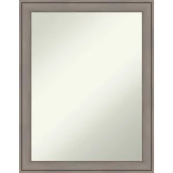 Greywash Non-Beveled Wood Bathroom Wall Mirror -Home Decor Shop GUEST 20564020 6279 4266 82be cd0ddb7b19fb