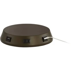 360 Lighting Accent Table Lamp With USB And AC Power Outlet Workstation Charging Base 22" High Warm Bronze Drum Shade Living Room Desk -Home Decor Shop GUEST 20794d02 b9a7 4a06 8d20 e46fedcad087