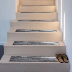 World Rug Gallery Distressed Abstract Non-Slip Stair Treads