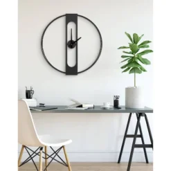 22" X 22" Urgo Numberless Metal Wall Clock Black - Kate & Laurel All Things Decor -Home Decor Shop GUEST 2213fde0 a3c2 4ac3 aab4 fae2f501305c