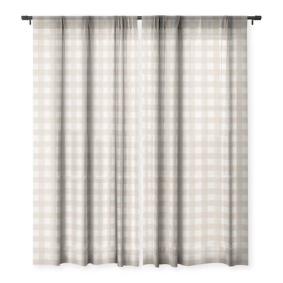 Alisa Galitsyna Gingham Cloth Beige Checks 64" X 50" Single Panel Sheer Window Curtain - Society6 4 Alisa Galitsyna Gingham Cloth Beige Checks 64" X 50" Single Panel Sheer Window Curtain - Society6 - Image 2