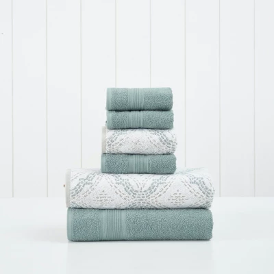Modern Threads 6 Piece Cotton Jacquard Towel Set, Capri. 10 Modern Threads 6 Piece Cotton Jacquard Towel Set, Capri. - Image 8