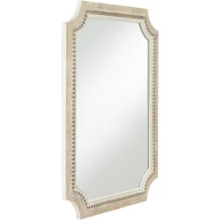 Noble Park Favreau Rectangular Vanity Wall Mirror Rustic Farmhouse Beaded Scalloped Natural Gray Wood Frame 27 1/2" Wide For Bathroom Bedroom Entryway -Home Decor Shop GUEST 25bf8aae 528a 40df ac2d 1609df58613b
