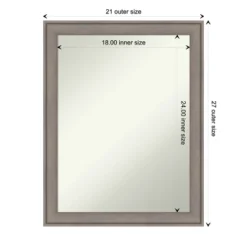 Greywash Non-Beveled Wood Bathroom Wall Mirror -Home Decor Shop GUEST 27b930e9 3ef4 4fe2 ba36 211e0b69b9d6