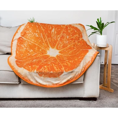 Toynk Orange Slice Round Fleece Throw Blanket | 60 Inches 5 Toynk Orange Slice Round Fleece Throw Blanket | 60 Inches - Image 3