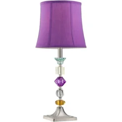 360 Lighting Bijoux Modern Table Lamp 25 1/2" High Multi Colored Stacked Gem Purple Shade For Bedroom Living Room Bedside Nightstand Office Family -Home Decor Shop GUEST 28faade0 2b2e 4ae3 951c 02901504f335