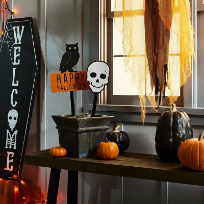 Falloween Large Black Sheltered Porch Pumpkin Halloween Decorative Sculpture - Hyde & EEK! Boutique™ 3 Falloween Large Black Sheltered Porch Pumpkin Halloween Decorative Sculpture - Hyde & EEK! Boutique™