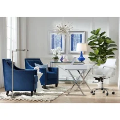 Dahlia Studios Potted Faux Artificial Flowers Realistic White Phalaenopsis Orchid In Silver Pot Home Decoration Office 23" High -Home Decor Shop GUEST 2942312c 0b8a 4e35 8d9e 4249b9a78039