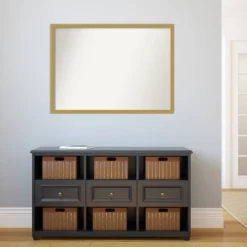 40" X 29" Non-Beveled Grace Narrow Bathroom Wall Mirror Brushed Gold - Amanti Art -Home Decor Shop GUEST 297ced73 2d5d 46a4 a927 8e5b259a05dd