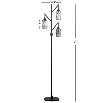 71" Lewis Tiffany Multi Light Floor Lamp (Includes LED Light Bulb) Bronze - JONATHAN Y 5 71" Lewis Tiffany Multi Light Floor Lamp (Includes LED Light Bulb) Bronze - JONATHAN Y - Image 3