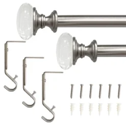 Crystal Knob Drapery Rod Set Brushed Nickel - Lumi Home Furnishings -Home Decor Shop GUEST 2b34cc73 243e 4d0e b883 63acc7488bca