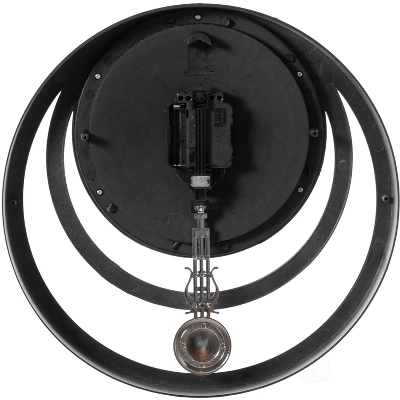 Clockswise Decorative Modern Unique Round Plastic Wall Clock With Circles, For Living Room, Kitchen, Or Dining Room, Black 7 Clockswise Decorative Modern Unique Round Plastic Wall Clock With Circles, For Living Room, Kitchen, Or Dining Room, Black - Image 5