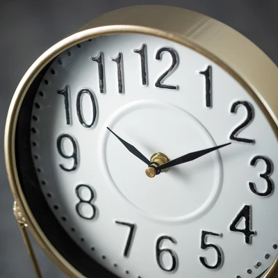 Sullivans Burnished Brass Desk Clock 10"H Gold 3 Sullivans Burnished Brass Desk Clock 10"H Gold