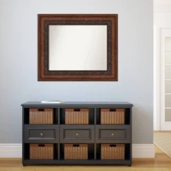 38" X 32" Non-Beveled Decorative Bathroom Wall Mirror Bronze - Amanti Art -Home Decor Shop GUEST 2c28b7aa ab72 4729 a106 057996a11152