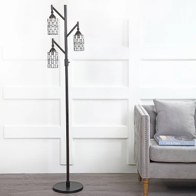 71" Lewis Tiffany Multi Light Floor Lamp (Includes LED Light Bulb) Bronze - JONATHAN Y 4 71" Lewis Tiffany Multi Light Floor Lamp (Includes LED Light Bulb) Bronze - JONATHAN Y - Image 2
